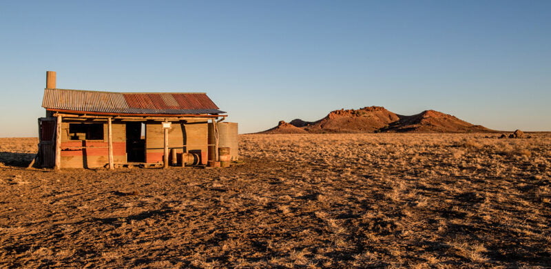Quadrant Australia Channel Country-Landscape - outback shack, red dirt