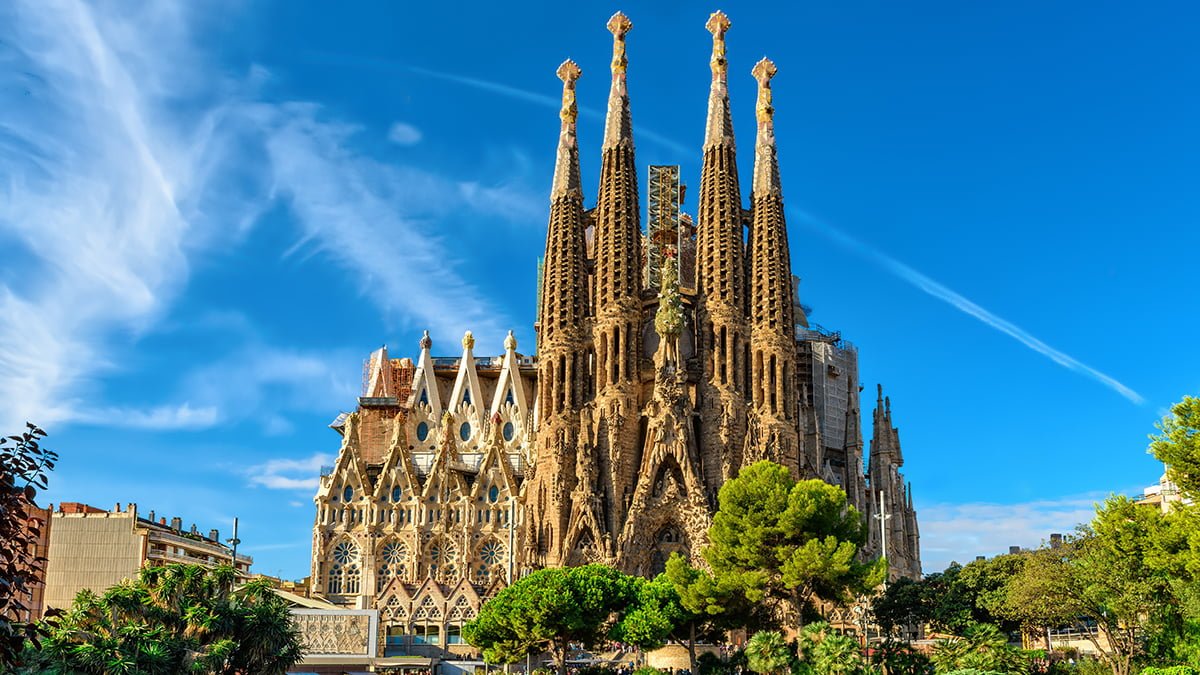 Cathedral of La Sagrada Familia. It is designed by architect Antonio Gaudi and is being build since 1882.